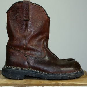 Red Wing Pecos Brown Leather Motorcycle Boots
